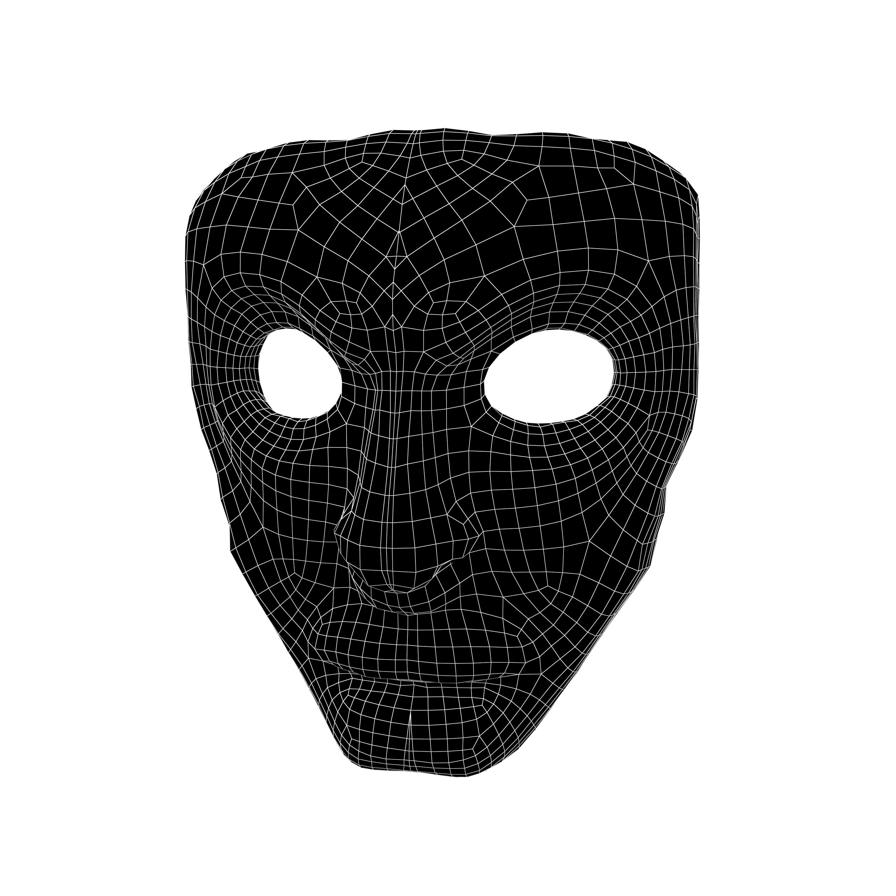Wooden Mask v1 004 Low-poly 3D model_4