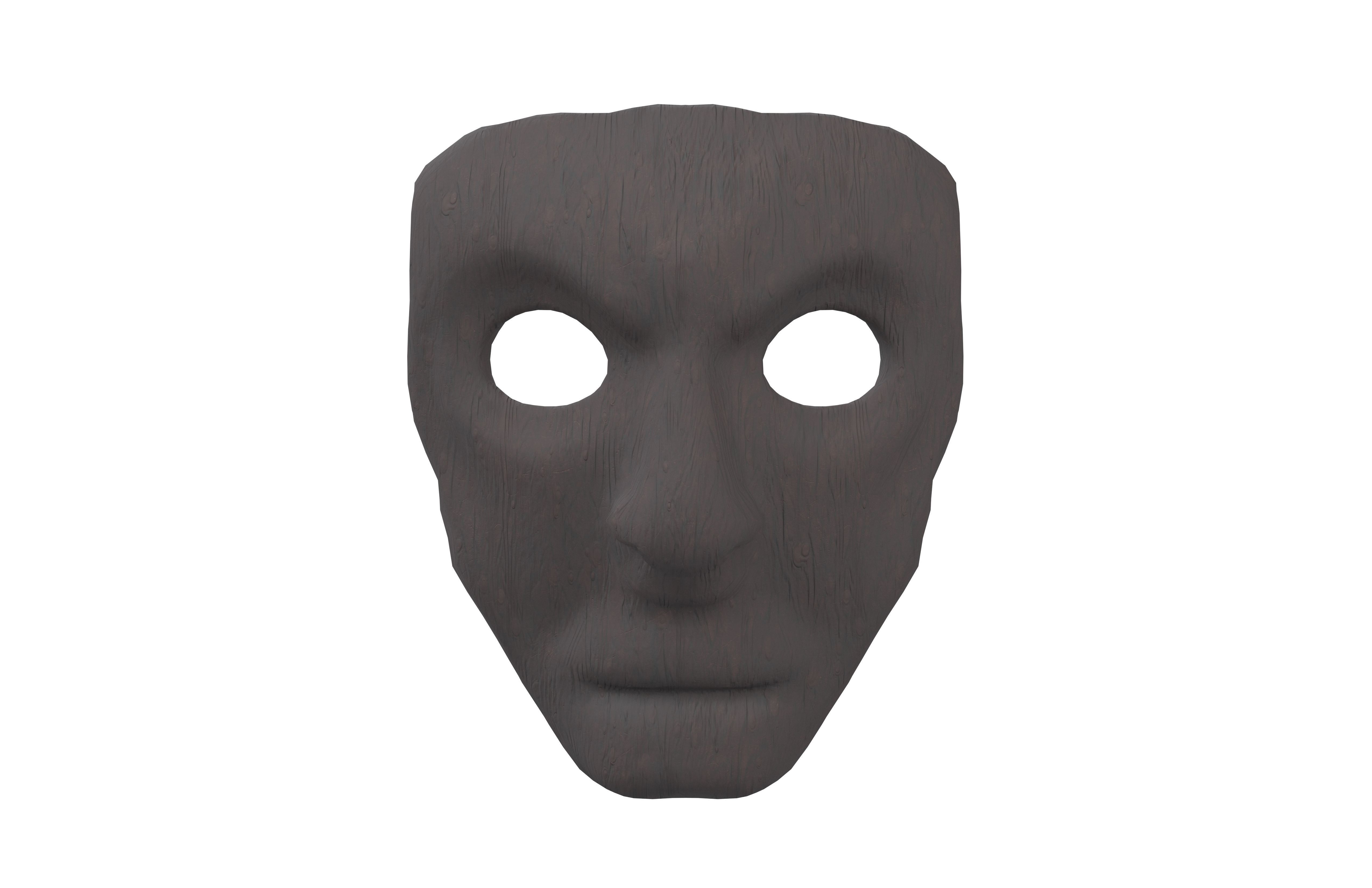 Wooden Mask v1 004 Low-poly 3D model_1