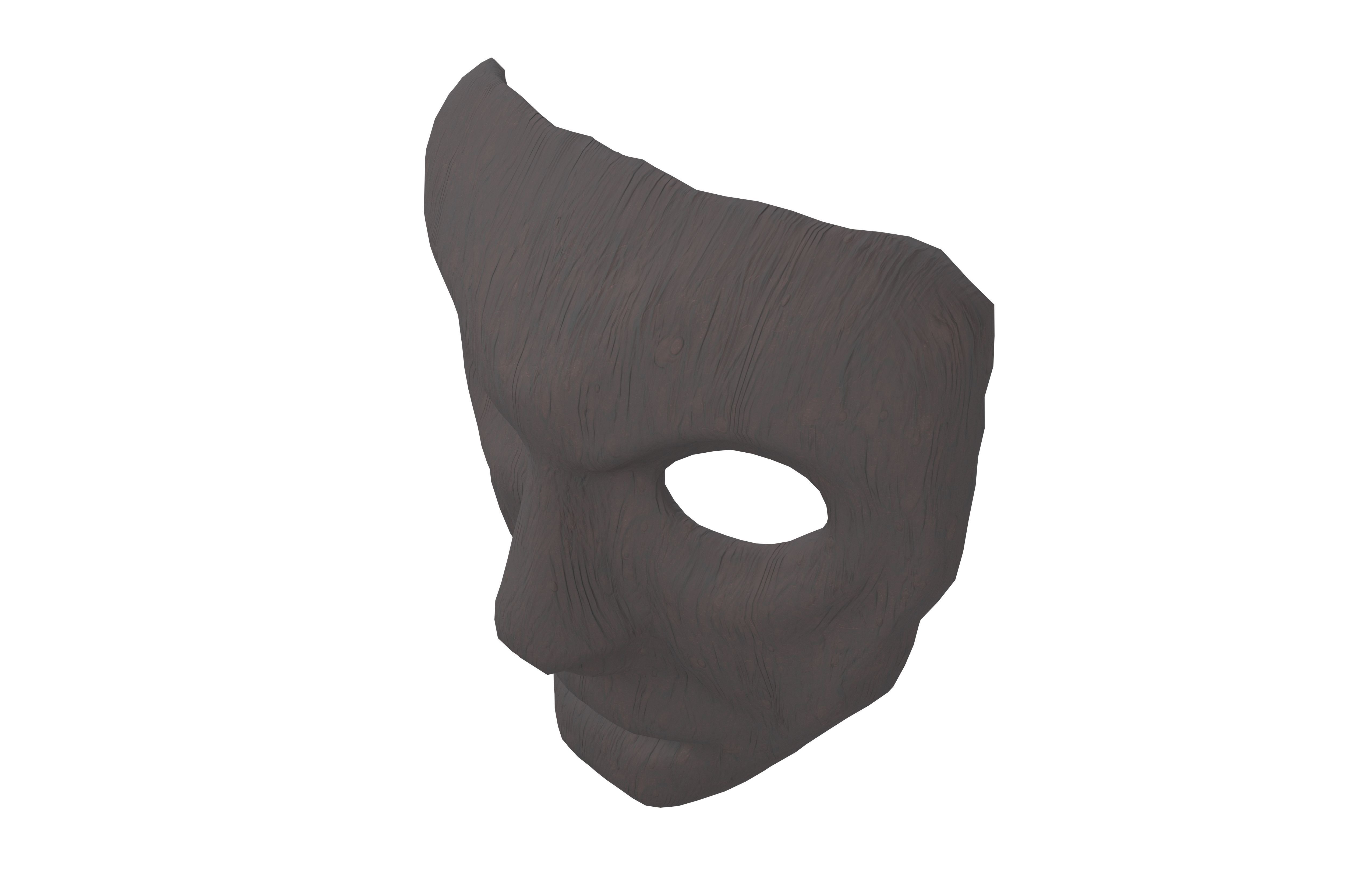 Wooden Mask v1 004 Low-poly 3D model_2