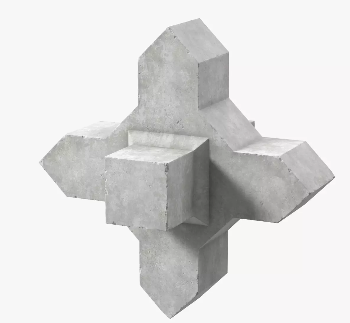Concrete Coastal Wave Breaker Xbloc 3D model_0
