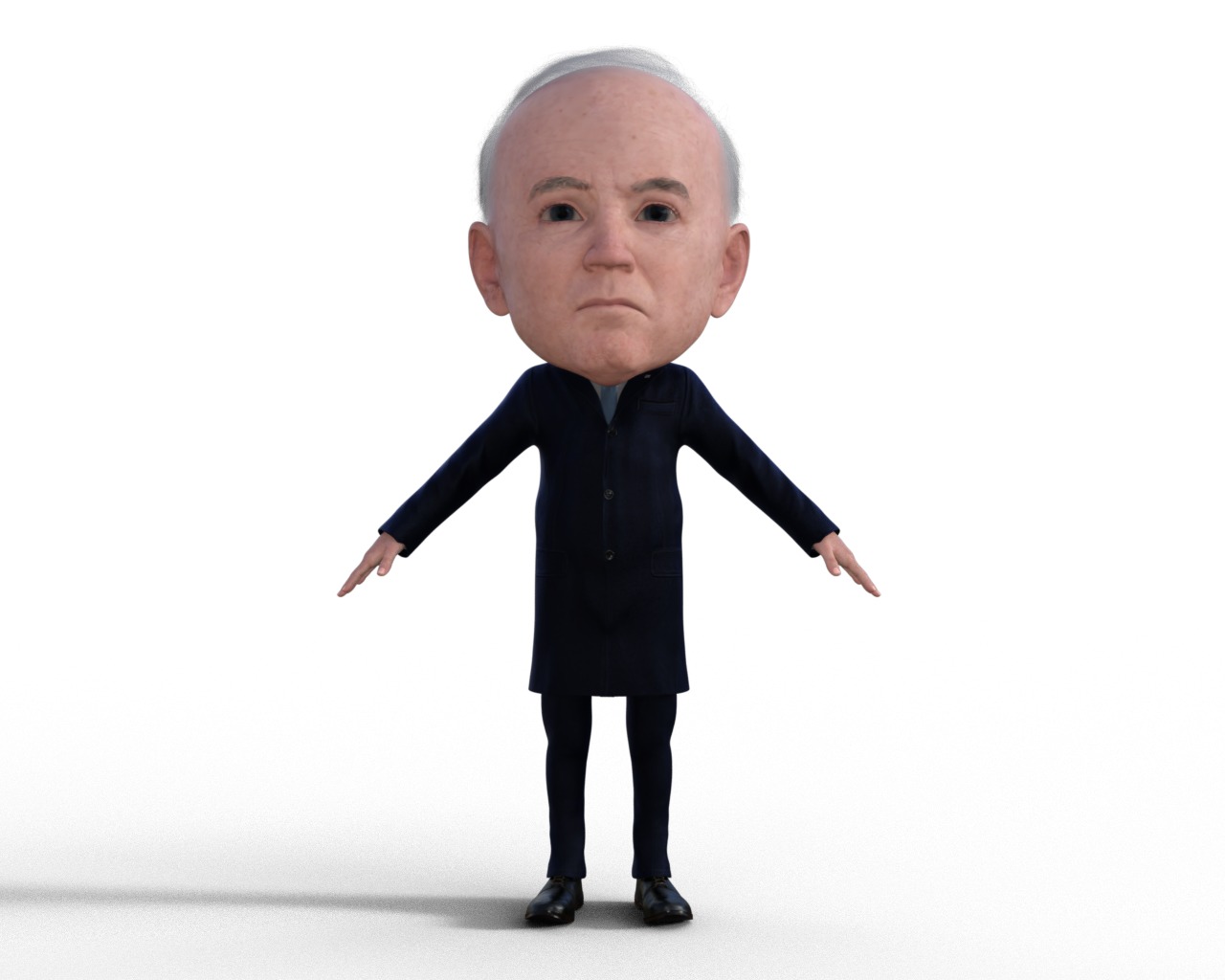 Joe Biden Bubble head Rigged Low-poly 3D model_2