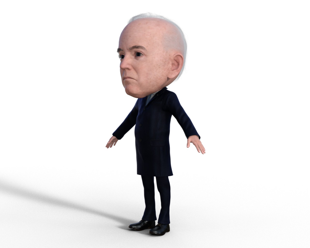 Joe Biden Bubble head Rigged Low-poly 3D model_8