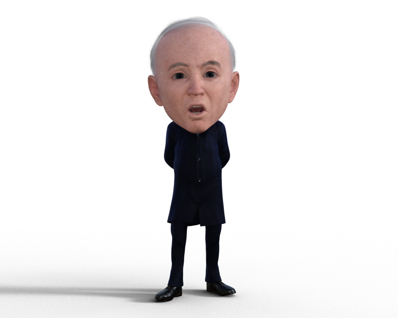 Joe Biden Bubble head Rigged Low-poly 3D model_7