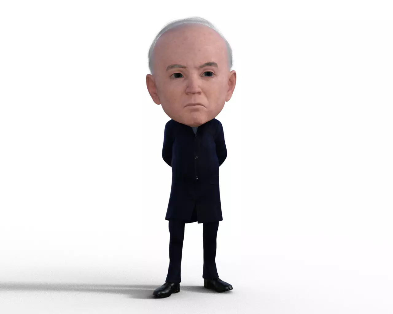 Joe Biden Bubble head Rigged Low-poly 3D model_0