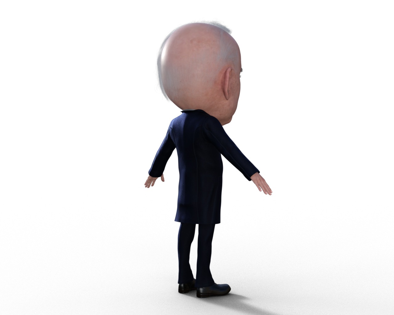 Joe Biden Bubble head Rigged Low-poly 3D model_13