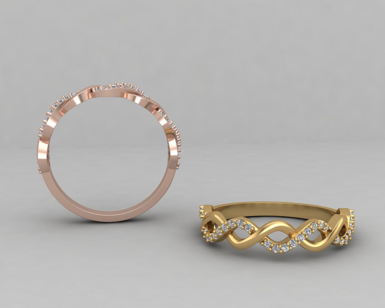 Minimal Infinity ring 133-MW 3D print model_1