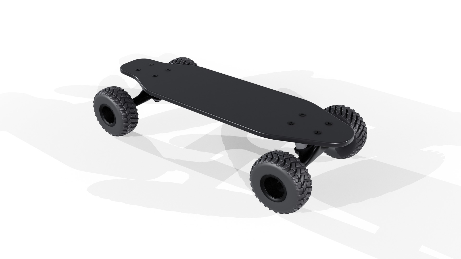 Offroad Skateboard Low-poly 3D model_2