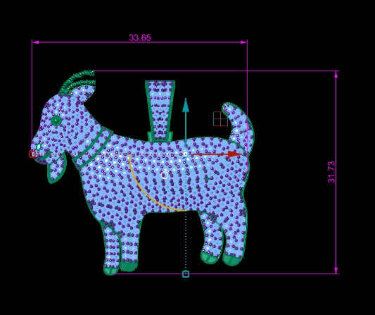 Goat Diamond Pendant 3D print model 3D print model_8