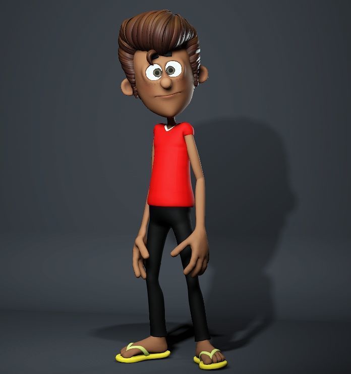 Funny Cartoon character base mesh Low-poly 3D model Low-poly 3D model_2