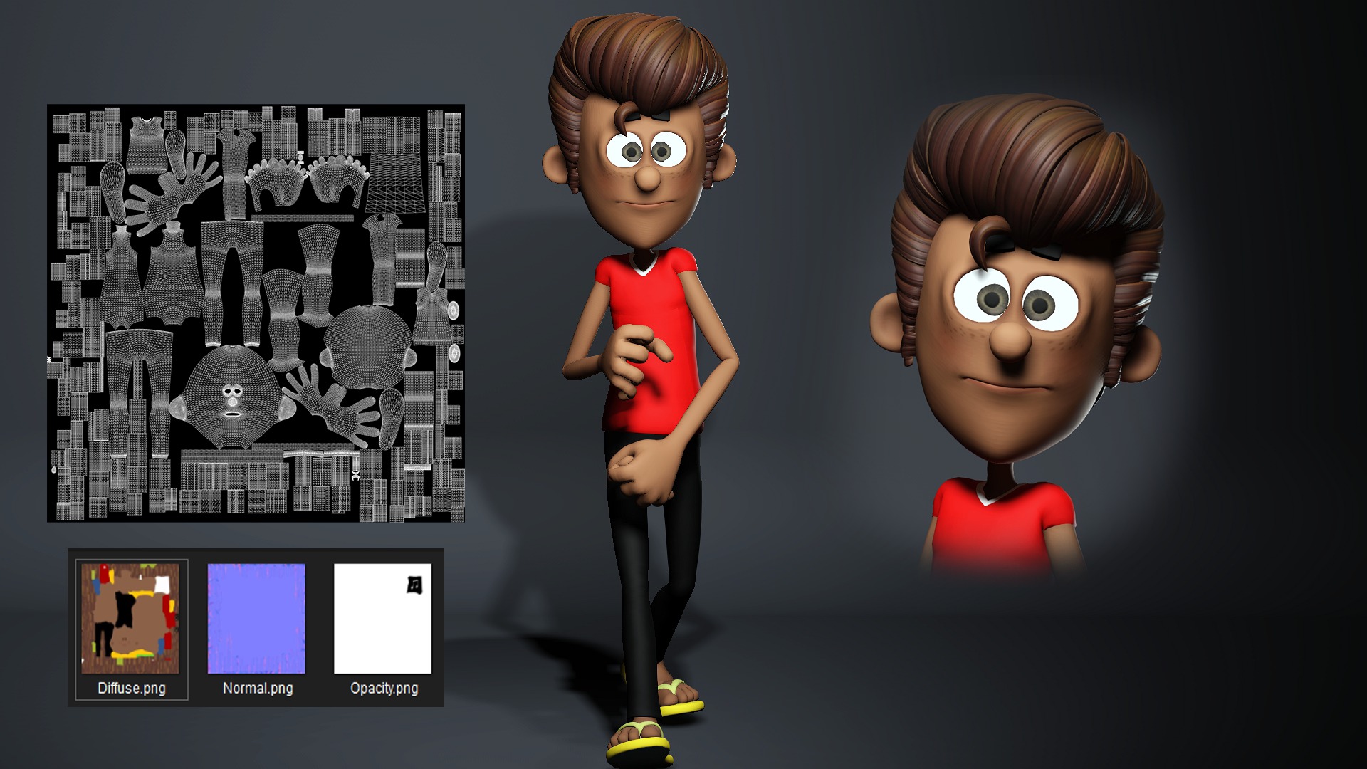 Funny Cartoon character base mesh Low-poly 3D model Low-poly 3D model_3