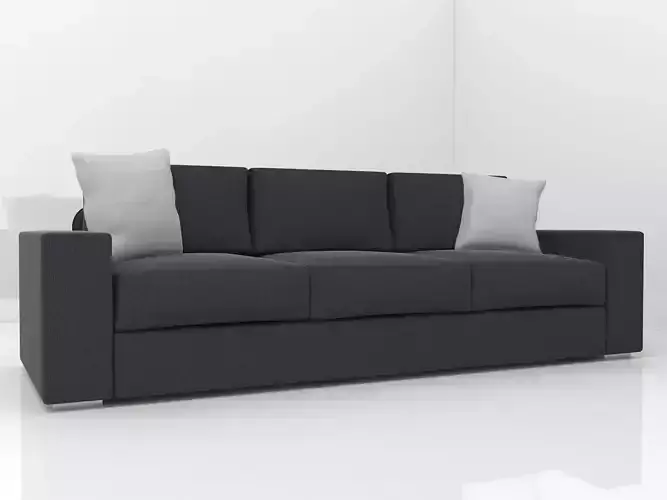 sofa - US interior 73 rolled arm Low-poly 3D model