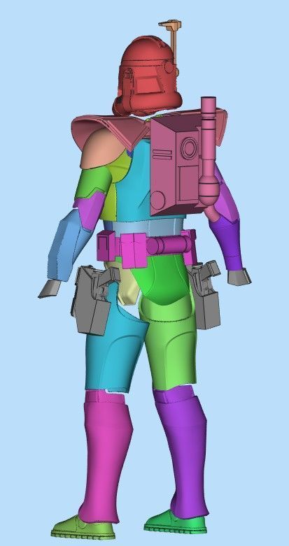 Animated Arc Fives One6 Scale Armor 3d Print files 3D print model_1