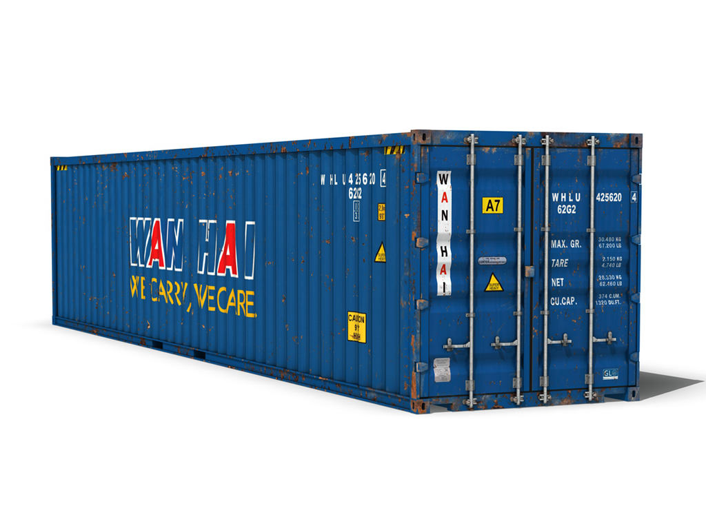 40ft Shipping Container - Wan Hai 3D model_2