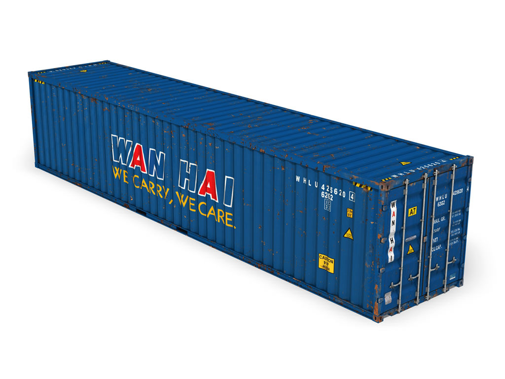 40ft Shipping Container - Wan Hai 3D model_1