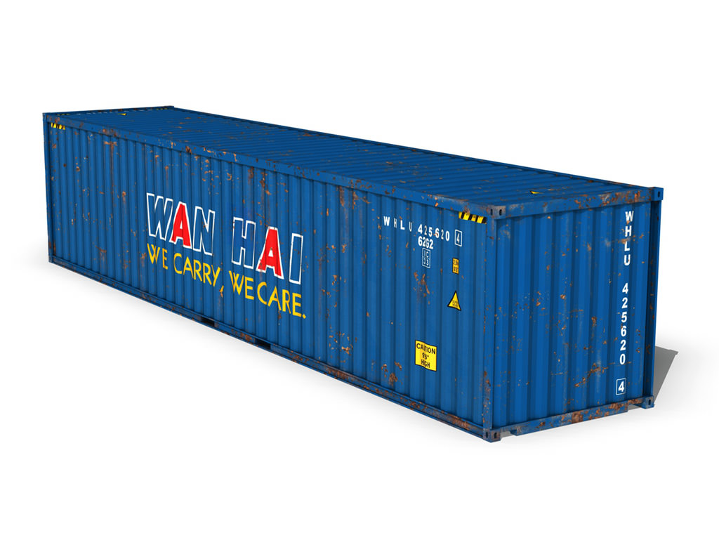 40ft Shipping Container - Wan Hai 3D model_4