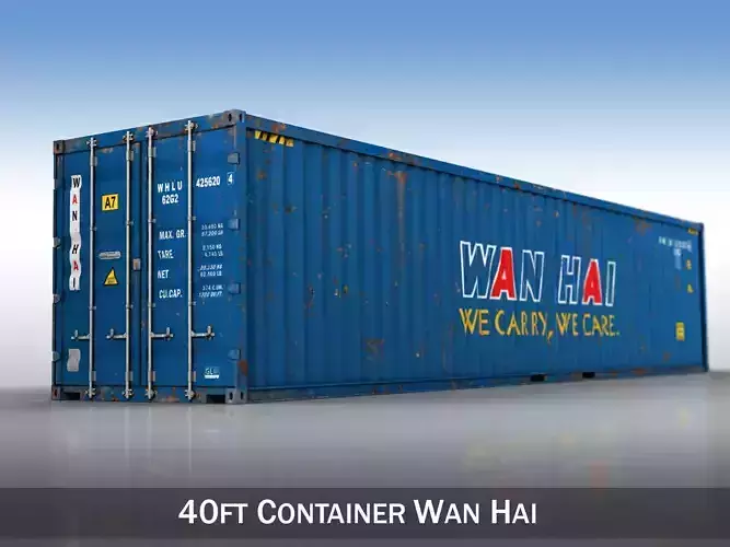 40ft Shipping Container - Wan Hai 3D model