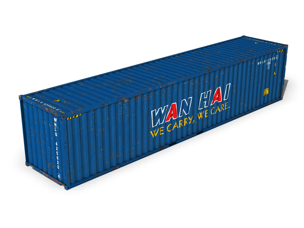 40ft Shipping Container - Wan Hai 3D model_5