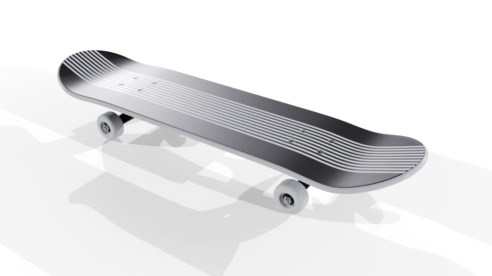 Skateboard Low-poly 3D model_2