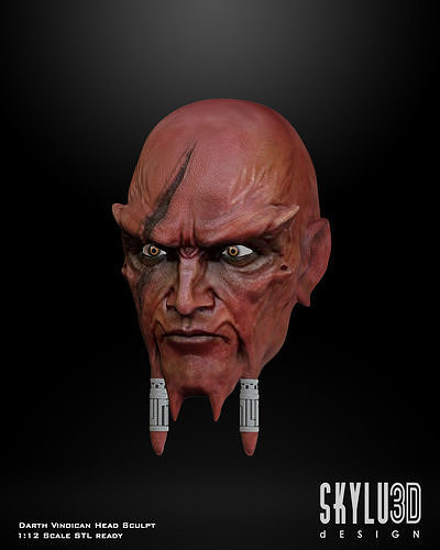 Darth Vindican One12 Scale Head for 3d printing  3D print model