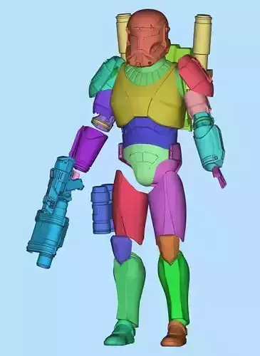 RC-1262 Scorch One6 Scale fit narrow body figure armor files 3D print model