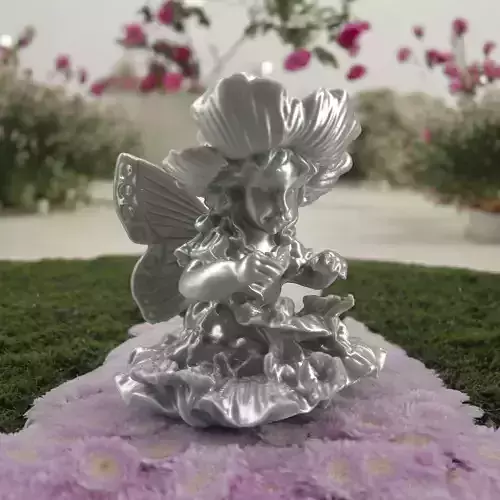 fairy with flower hat 3D print model