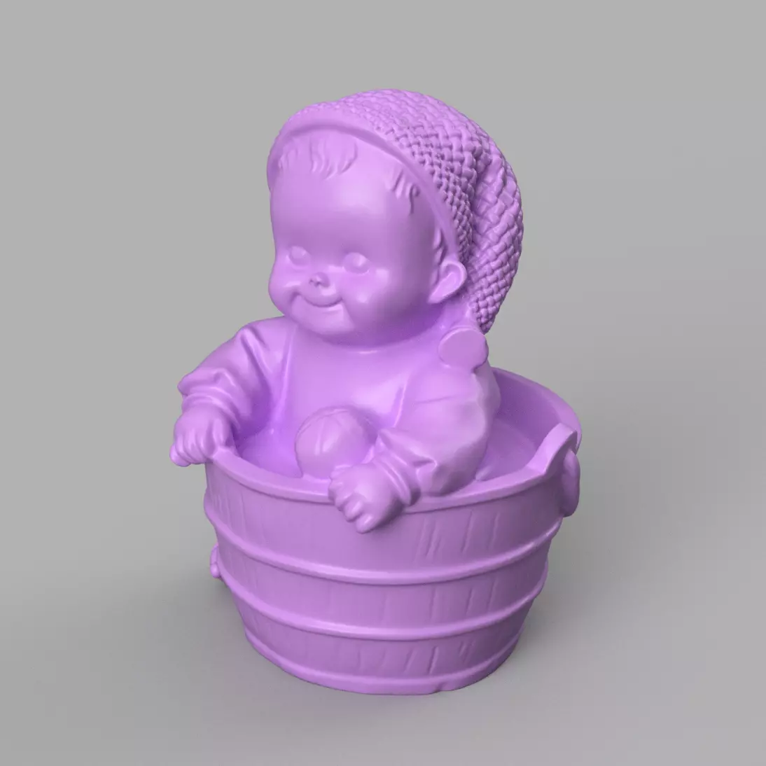 baby knitted hat 3D print model
