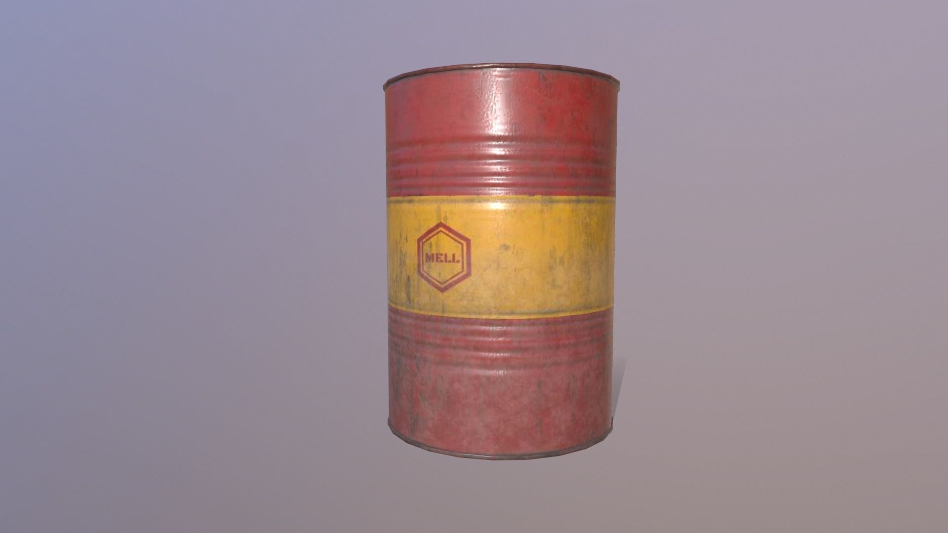 Oil Drum Low-poly 3D model_2
