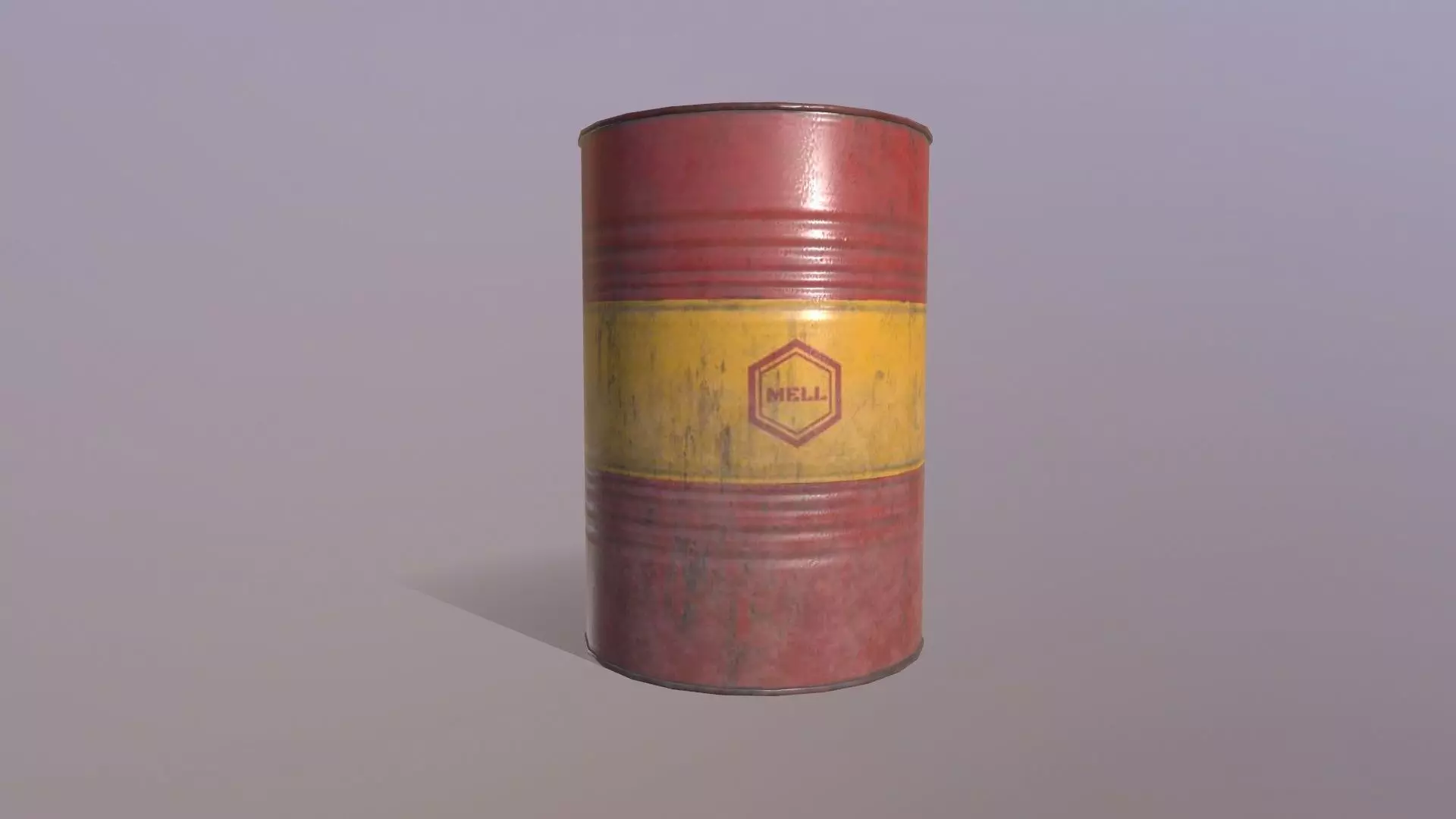 Oil Drum Low-poly 3D model_0