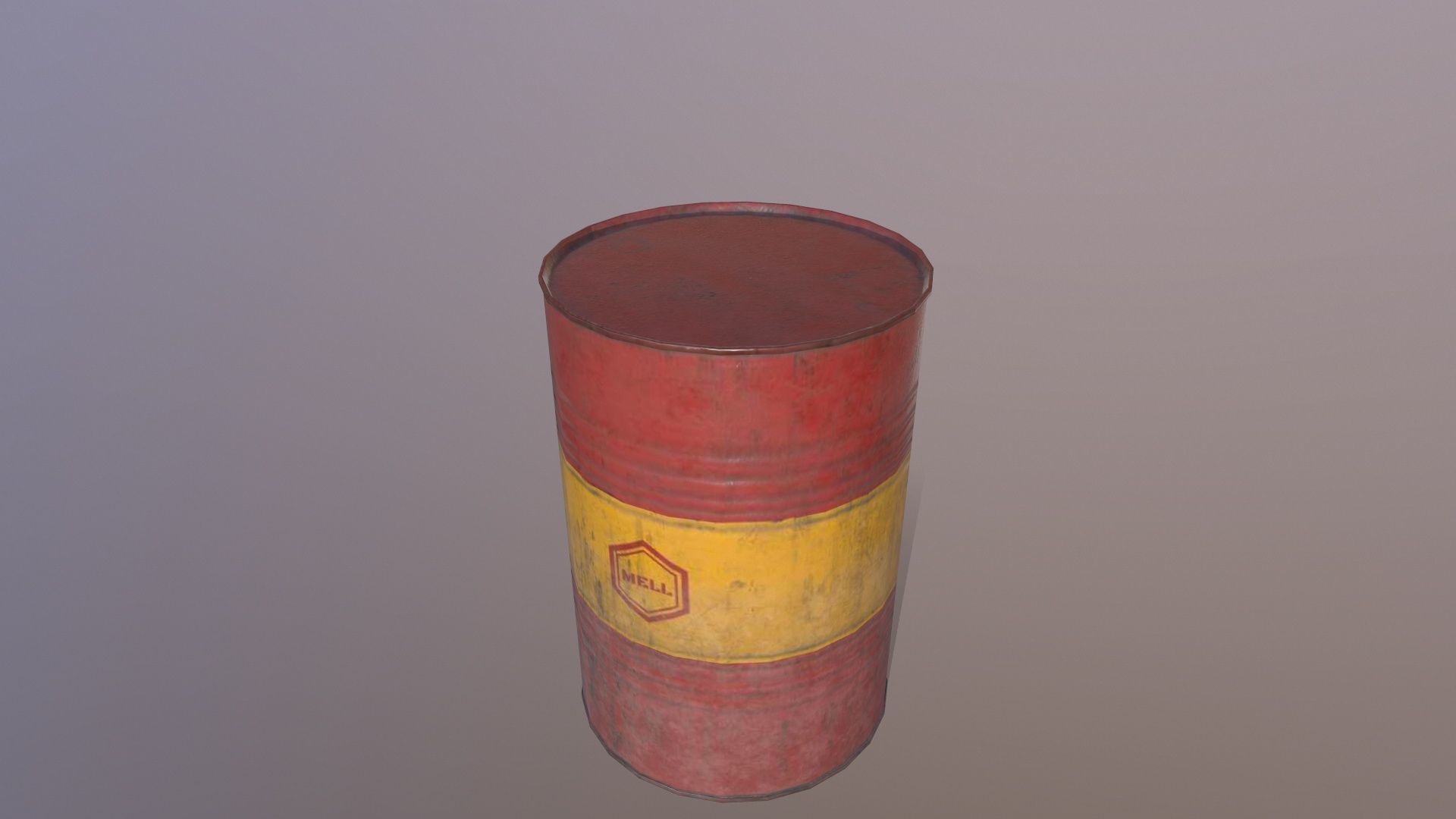 Oil Drum Low-poly 3D model_5