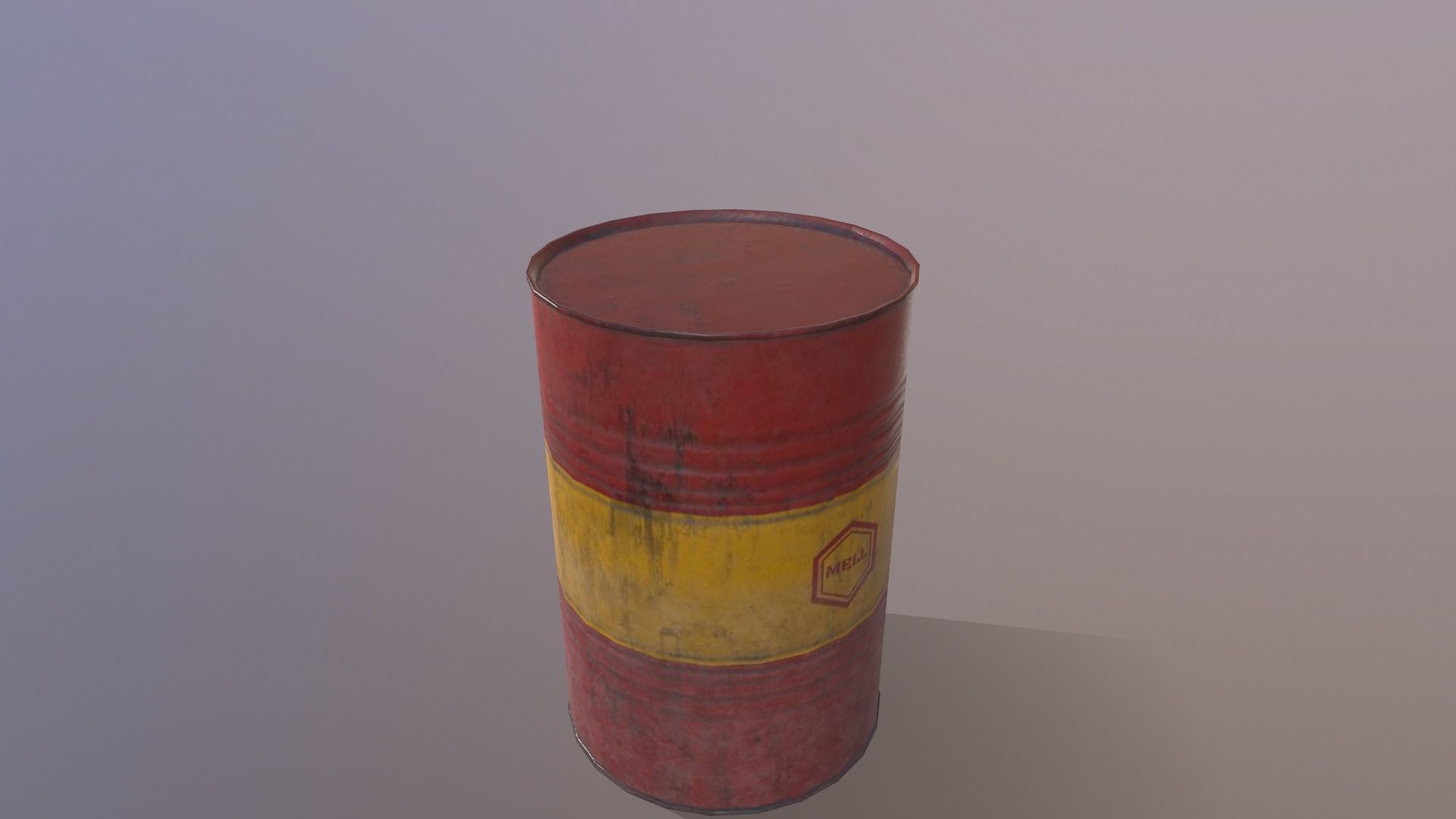 Oil Drum Low-poly 3D model_6