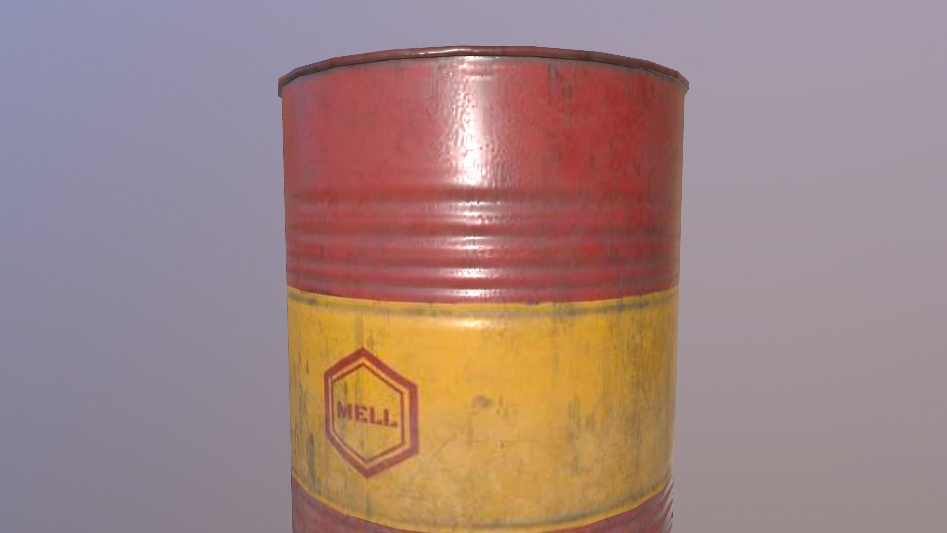 Oil Drum Low-poly 3D model_4