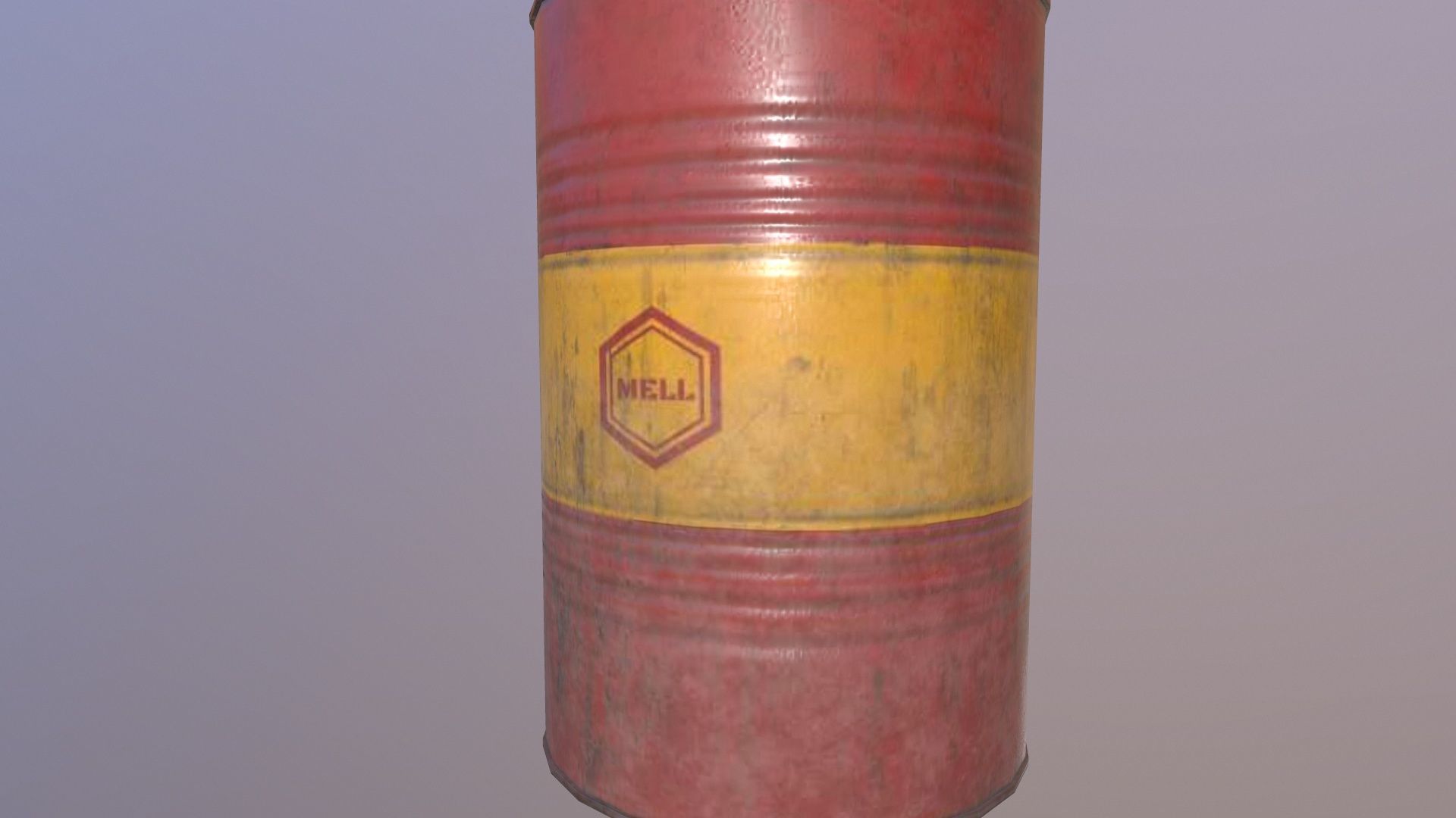 Oil Drum Low-poly 3D model_3