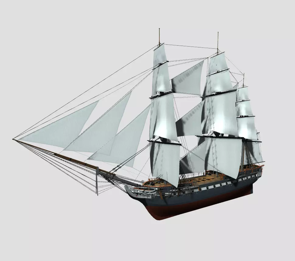 USS Constitution 3D Model 3D print model_0