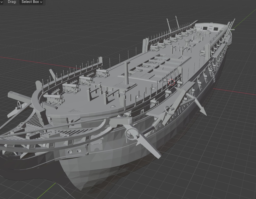 USS Constitution 3D Model 3D print model_7