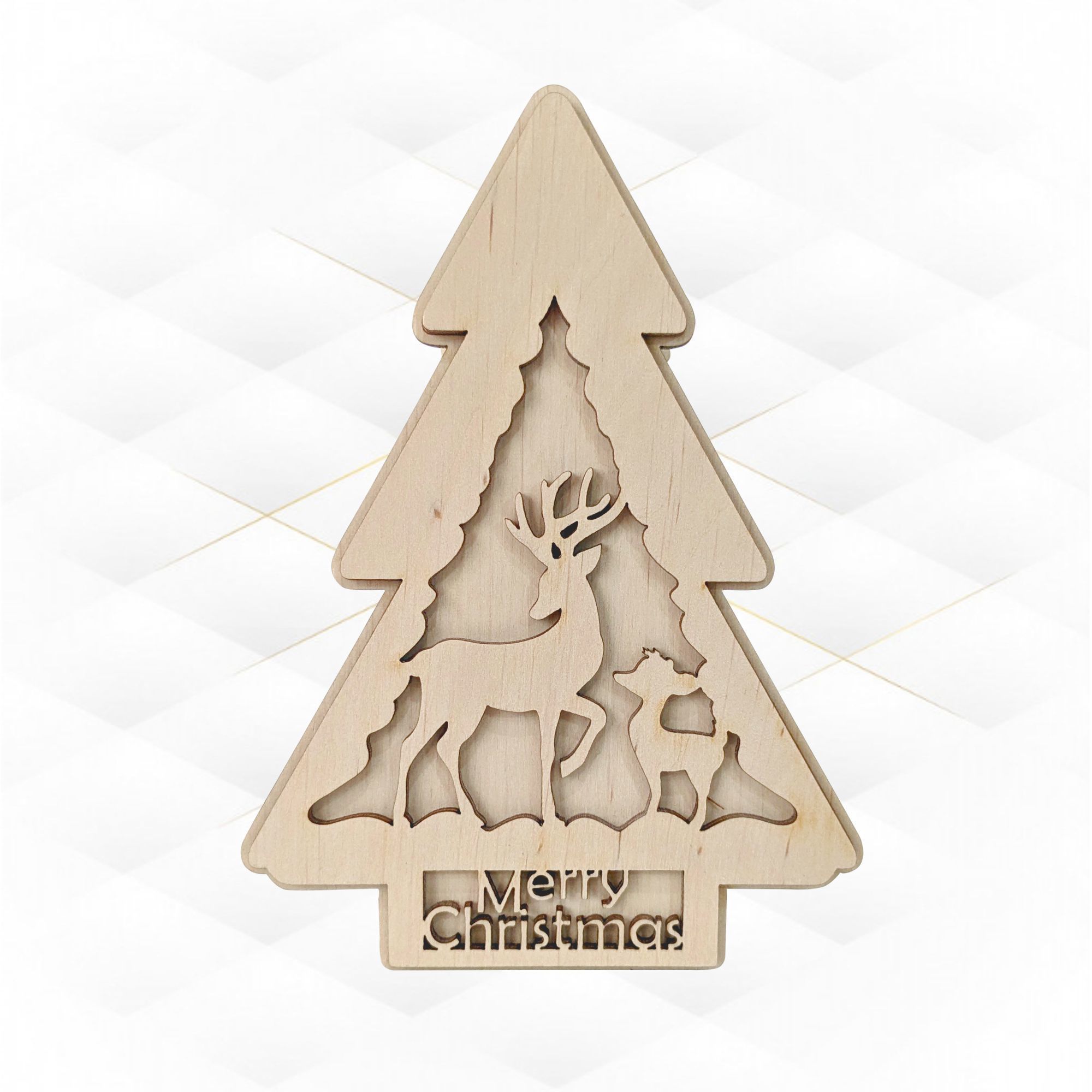 Christmas Tree Box laser cutting design 3D print model_4