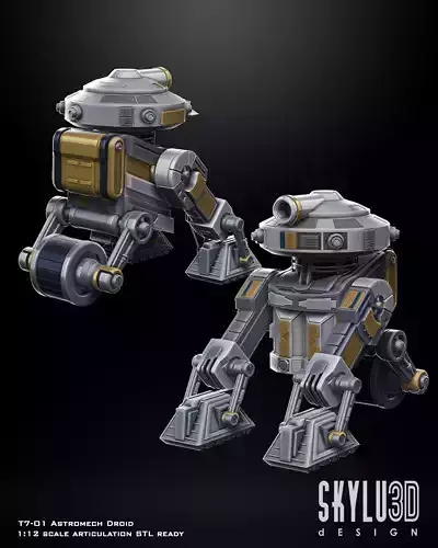 T7-01 Astromech Droid One12 Scale STL Files 3D print model