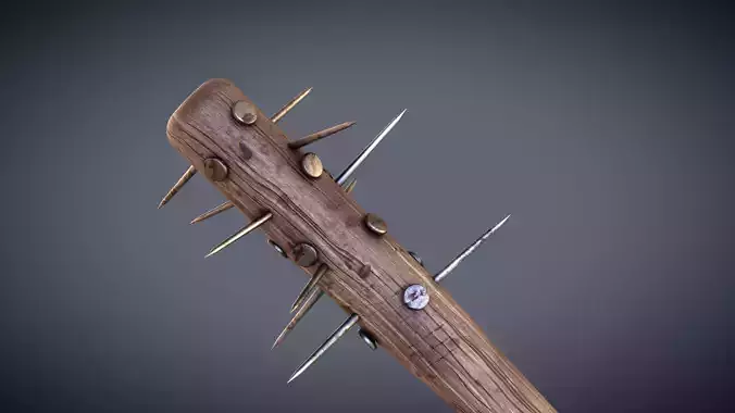 Spiked Baseball Bat Low-poly 3D model