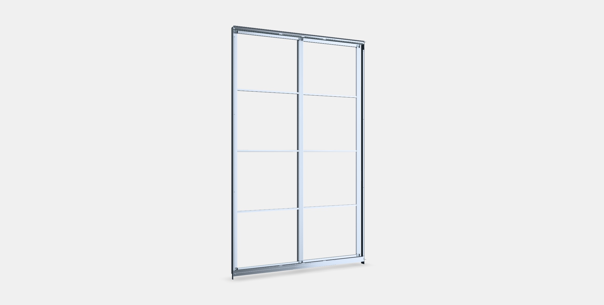 PAX Pair of sliding door frames w rail Low-poly 3D model_16