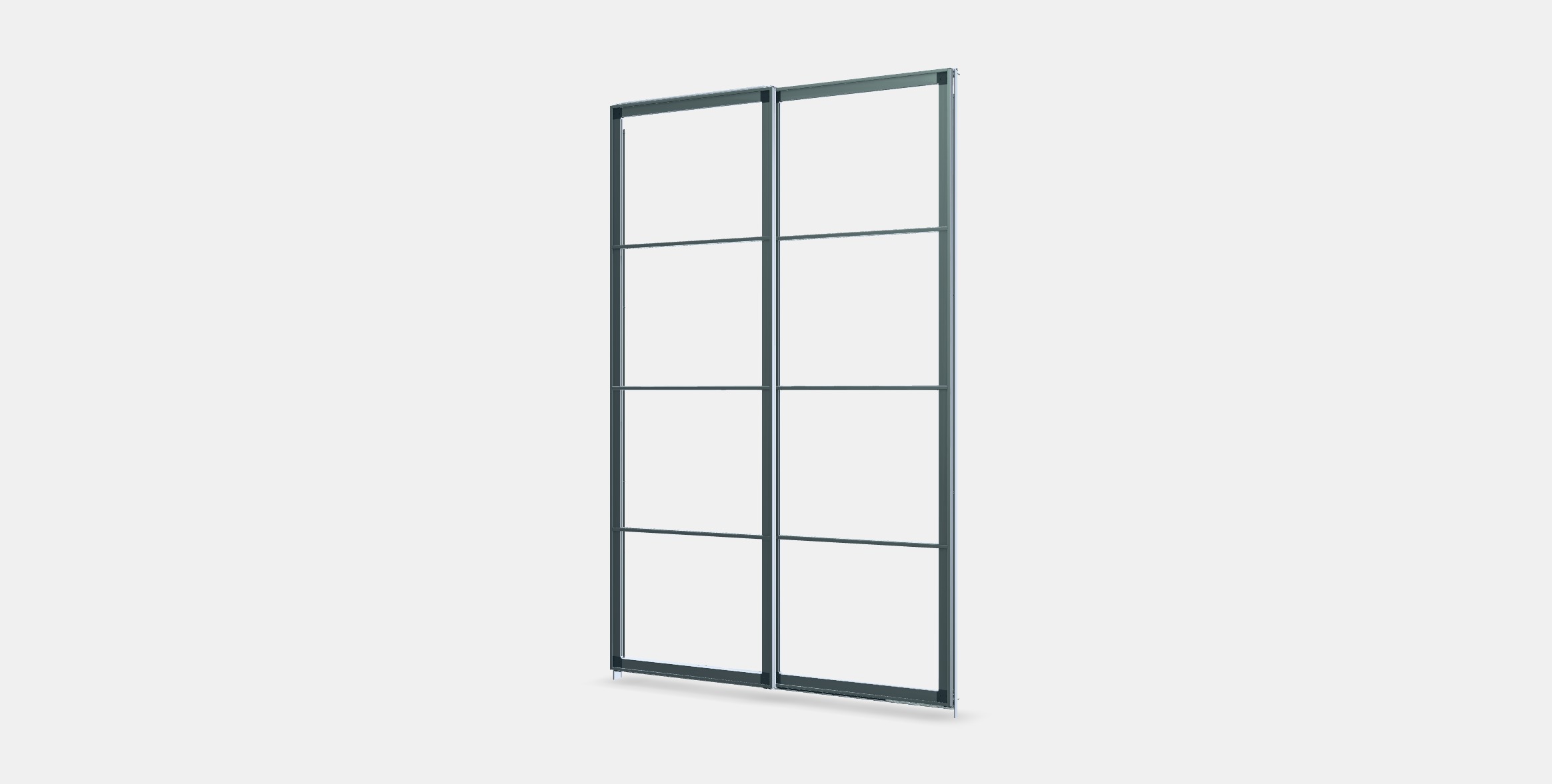 PAX Pair of sliding door frames w rail Low-poly 3D model_12
