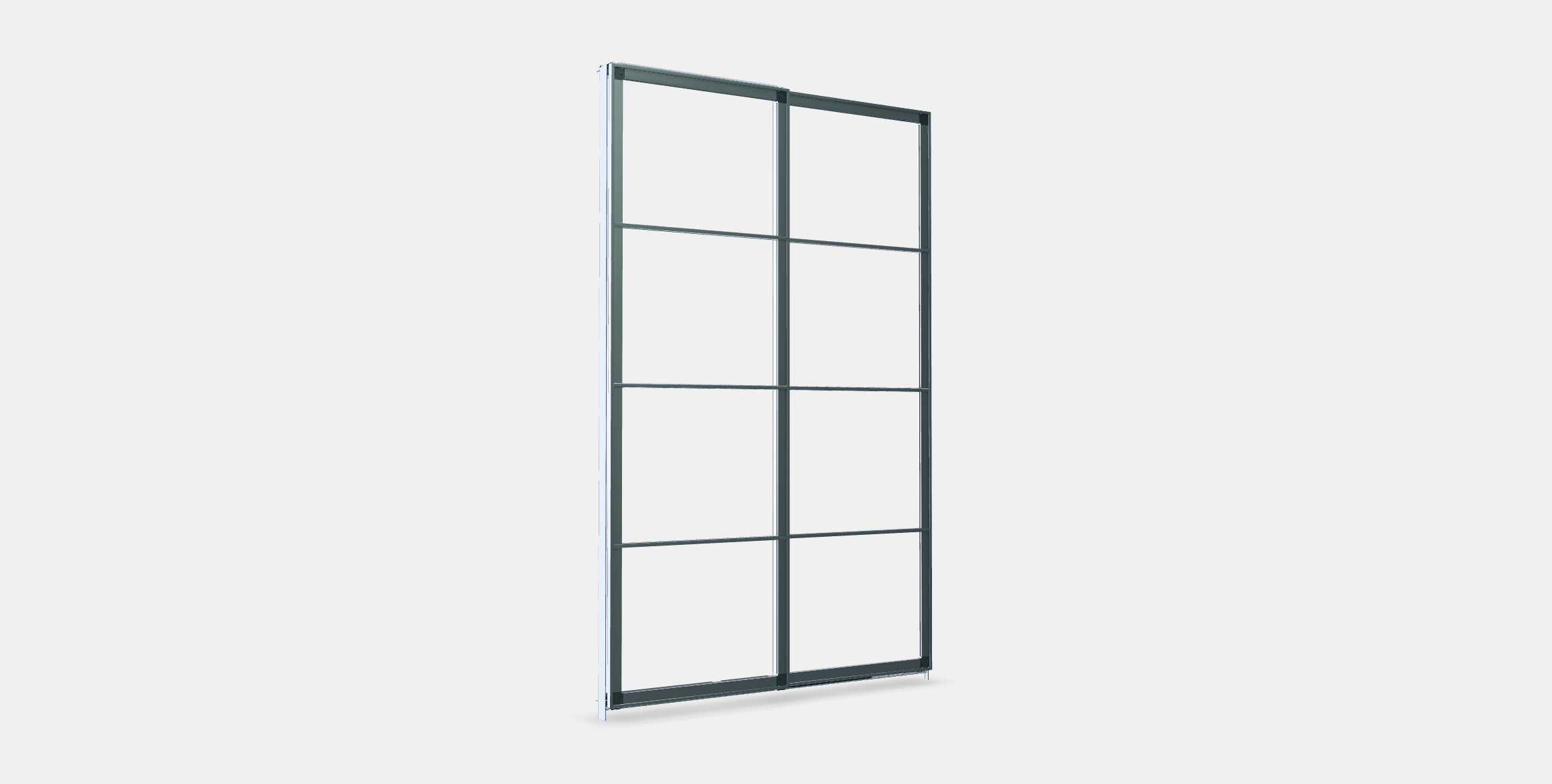 PAX Pair of sliding door frames w rail Low-poly 3D model_3
