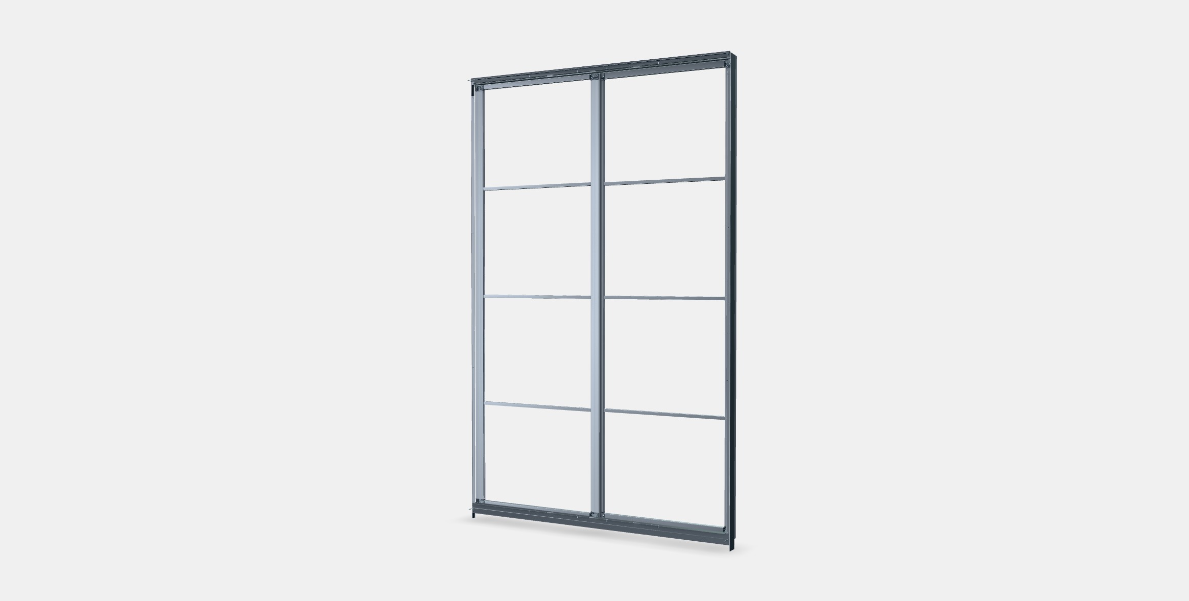 PAX Pair of sliding door frames w rail Low-poly 3D model_4