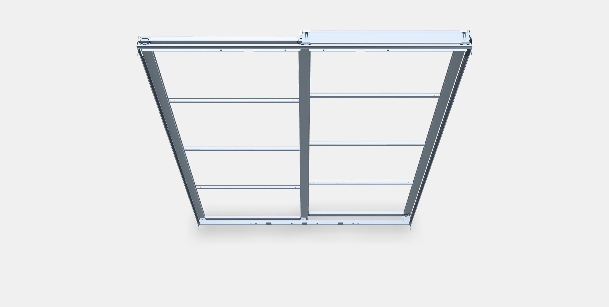 PAX Pair of sliding door frames w rail Low-poly 3D model_2