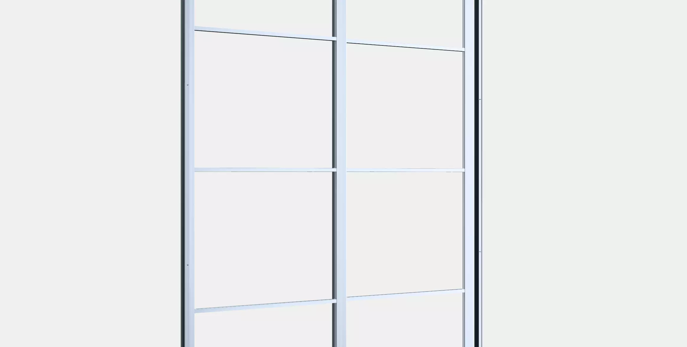 PAX Pair of sliding door frames w rail Low-poly 3D model_0