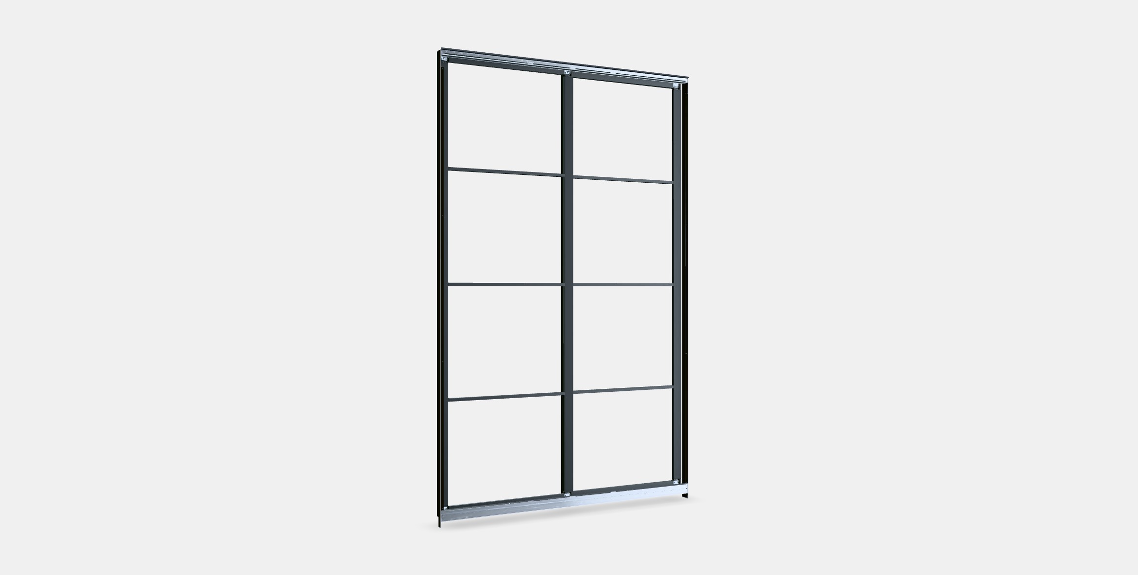 PAX Pair of sliding door frames w rail 2 Low-poly 3D model_16