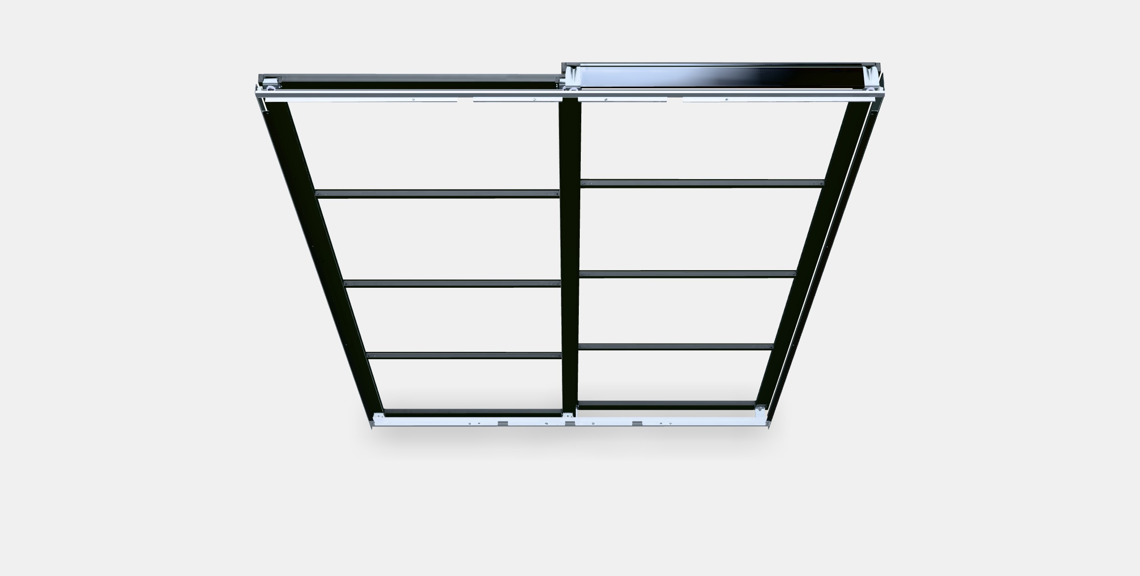 PAX Pair of sliding door frames w rail 2 Low-poly 3D model_4