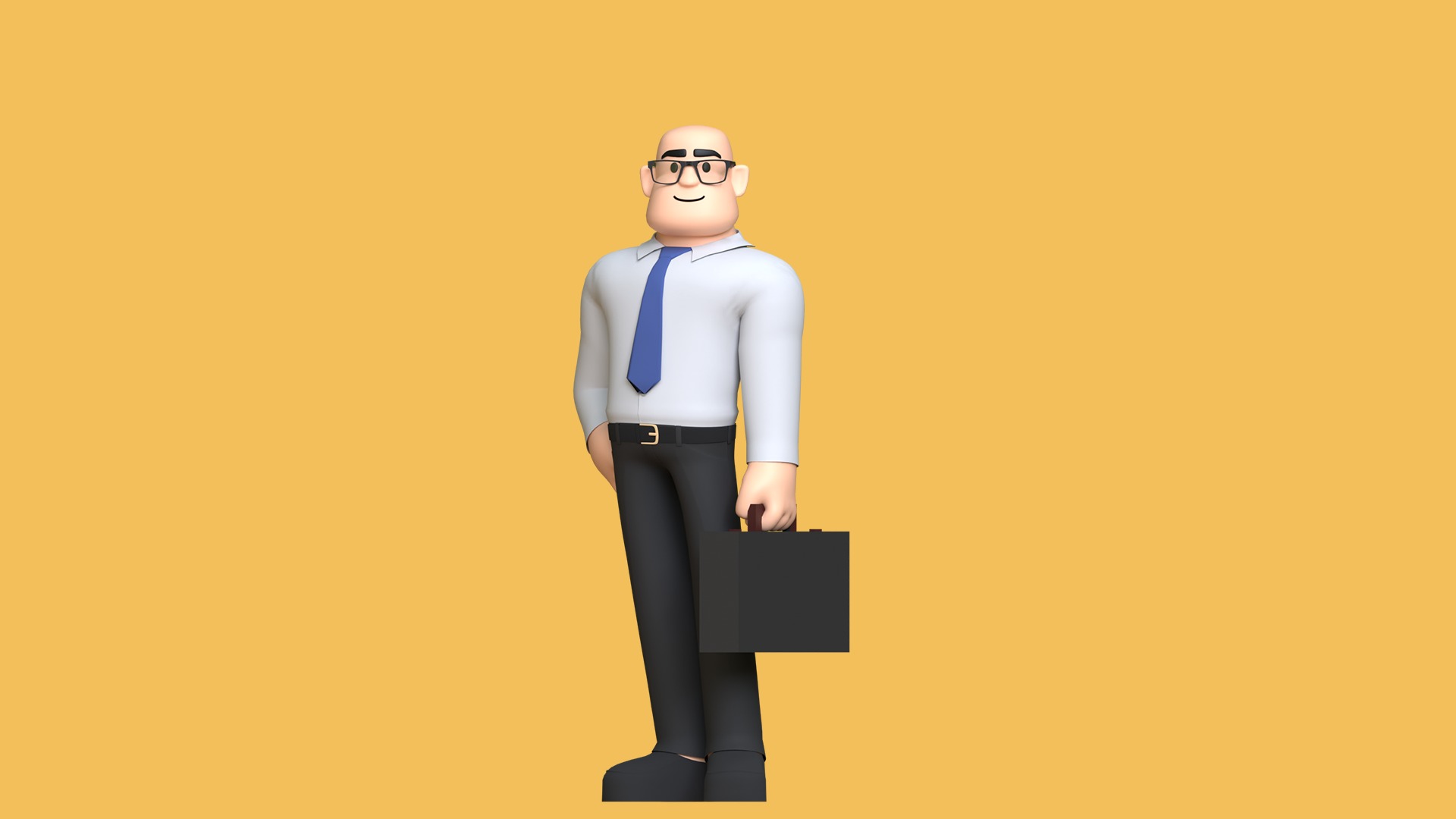 Man Cartoon Character Low-poly 3D model_3