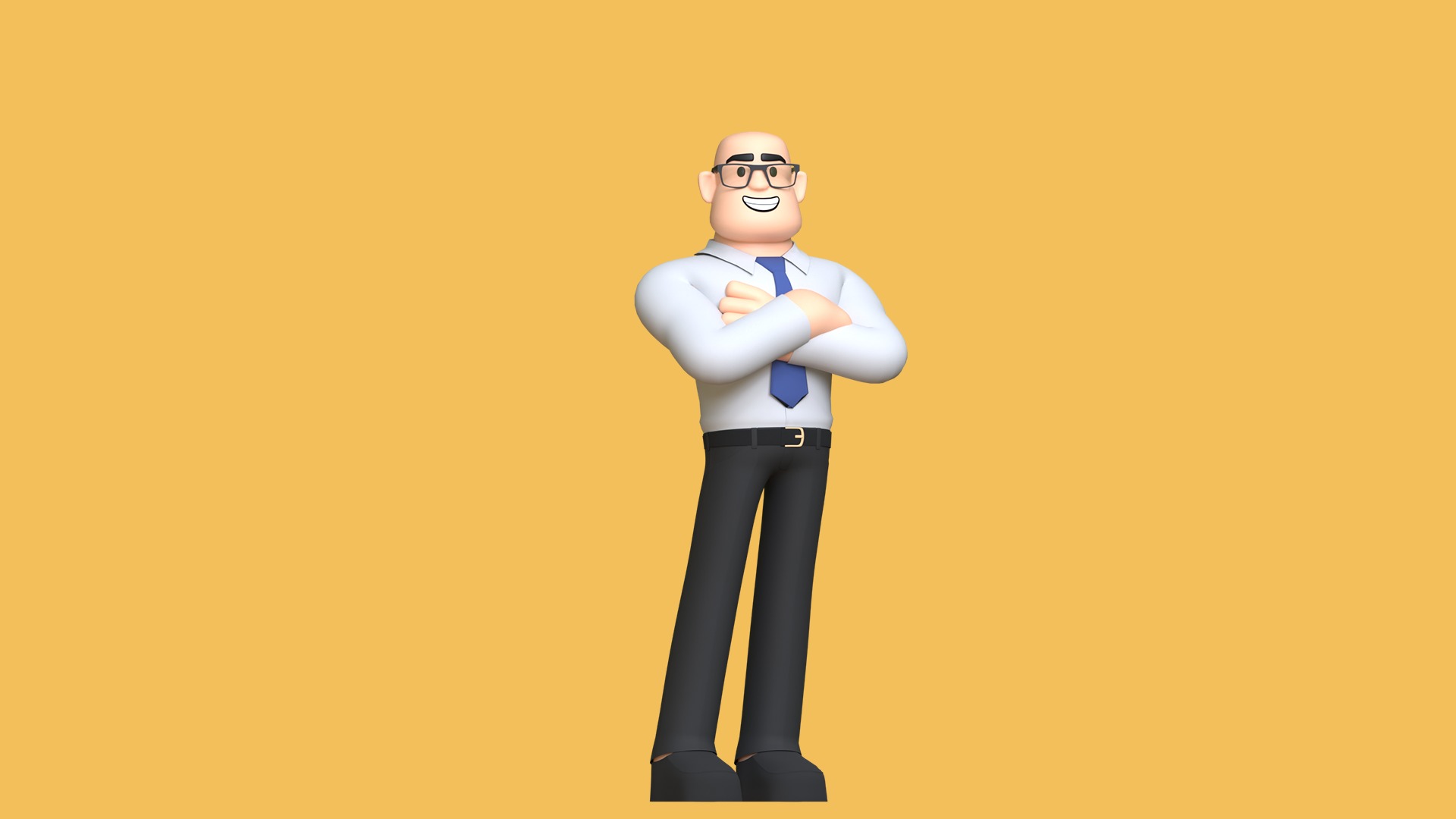 Man Cartoon Character Low-poly 3D model_2