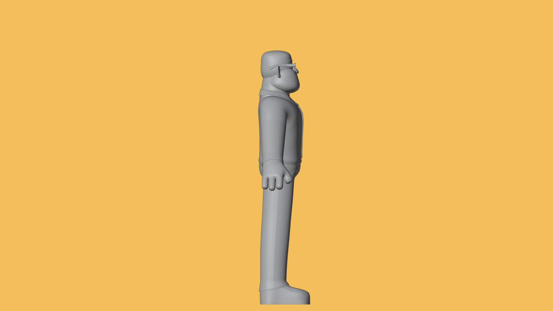 Man Cartoon Character Low-poly 3D model_19