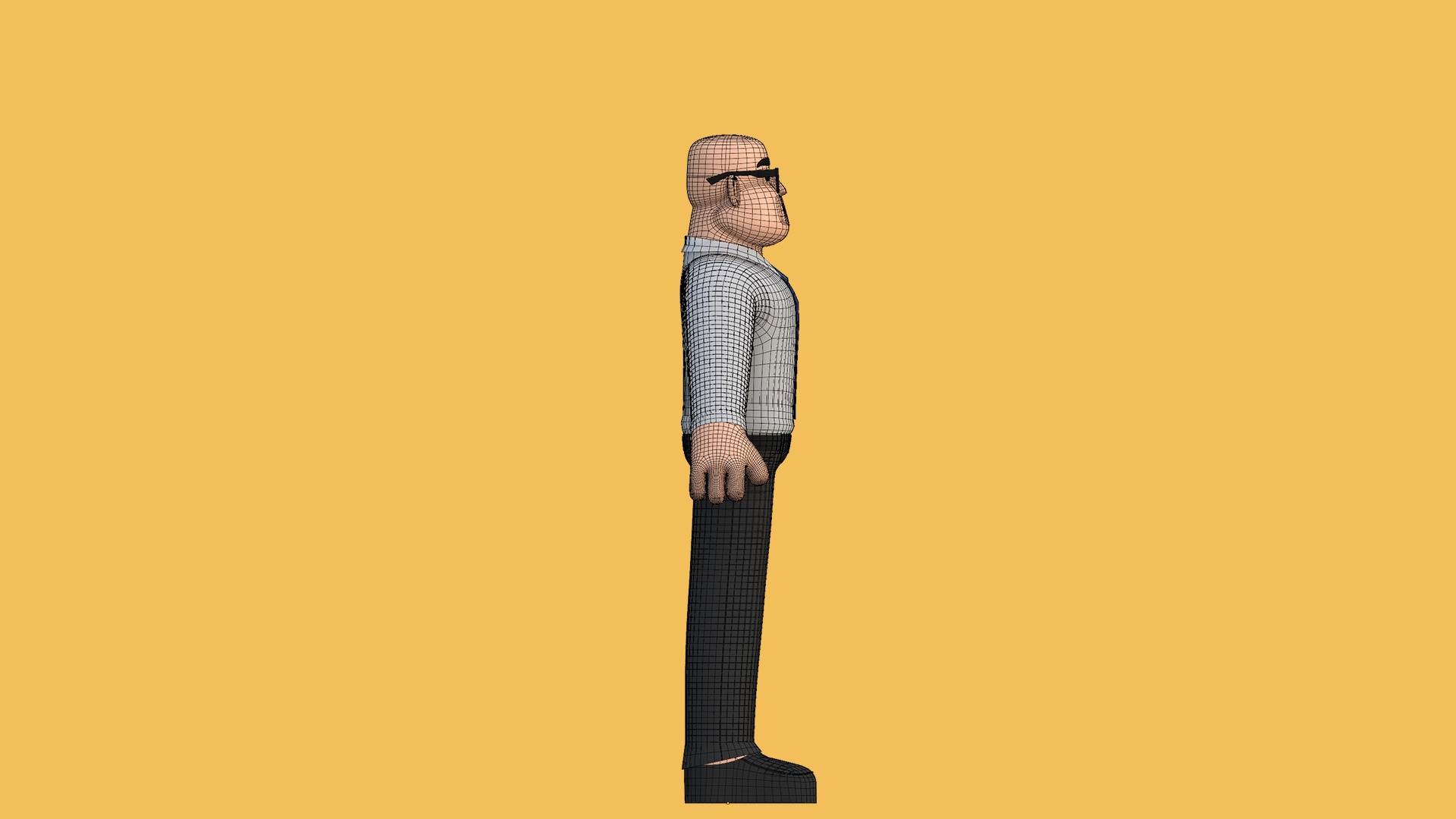 Man Cartoon Character Low-poly 3D model_27