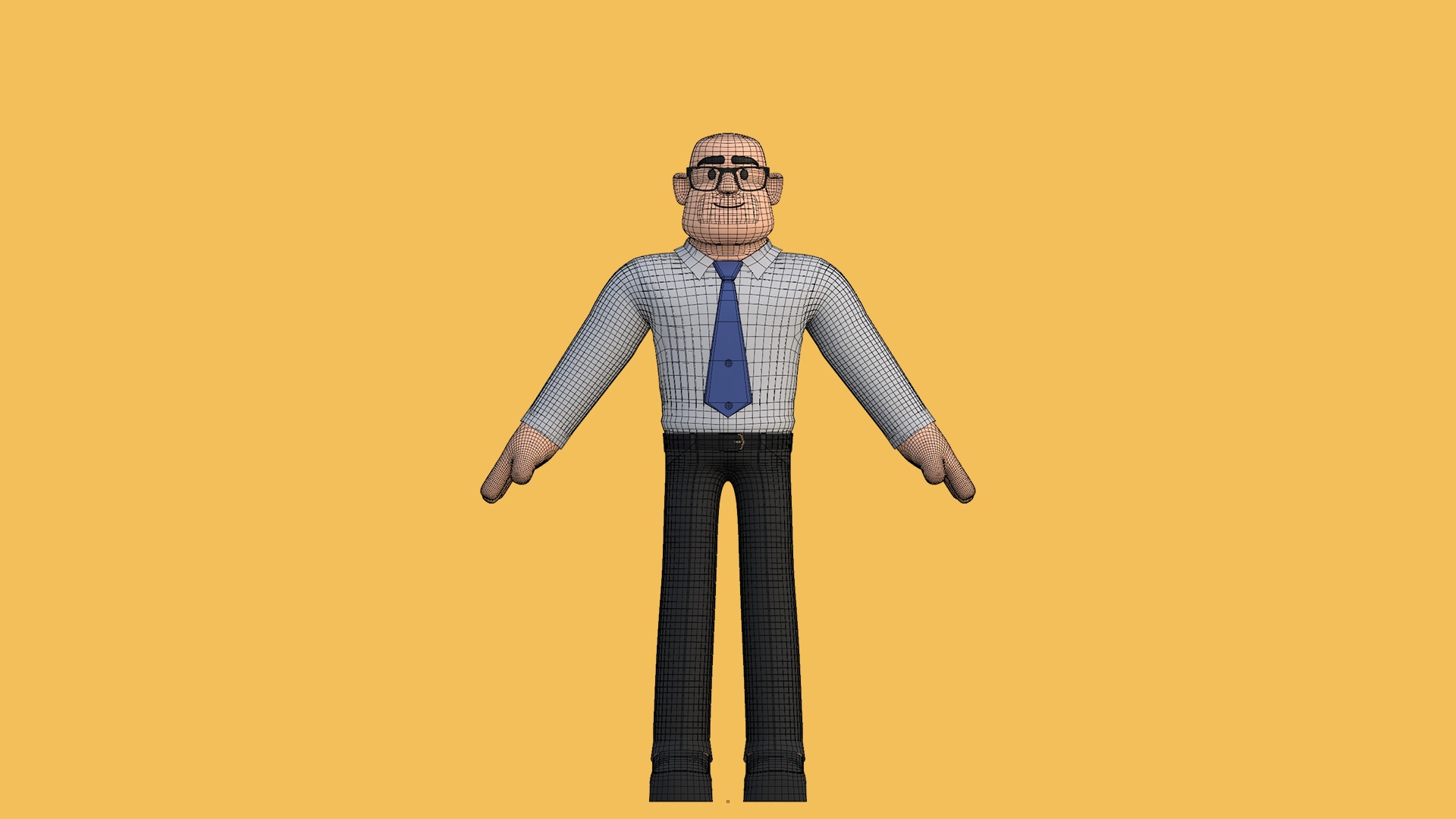 Man Cartoon Character Low-poly 3D model_26